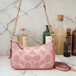 Coach Signature Mini Shoulder Bag in Pink